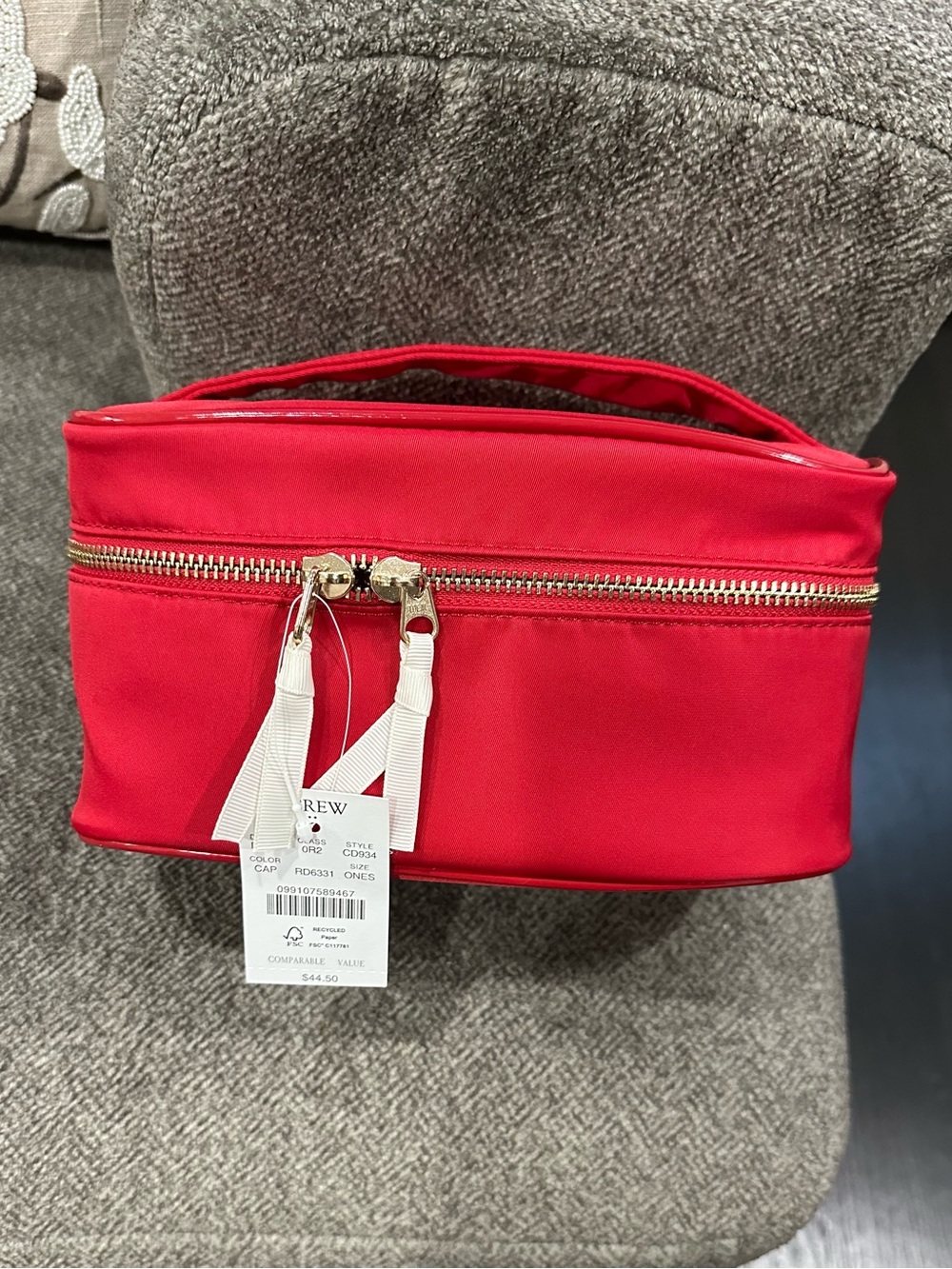 JCrew Red Toiletry Bag NWT